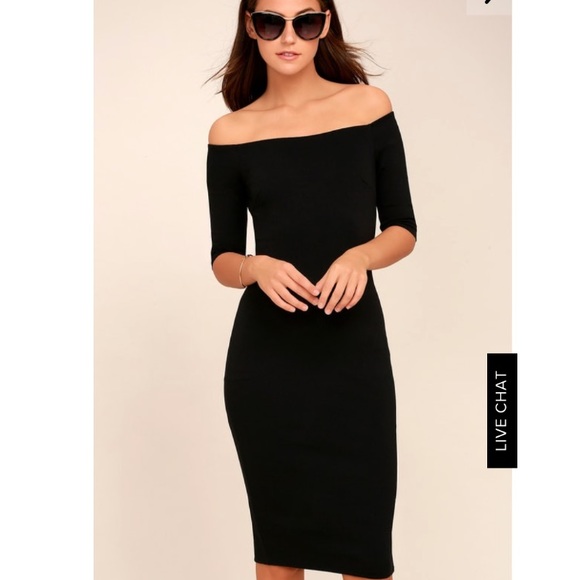H&M Dresses & Skirts - Black midi off shoulder dress